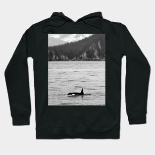 Orca and Snow-Capped Mountains at Resurrection Bay in Alaska Hoodie